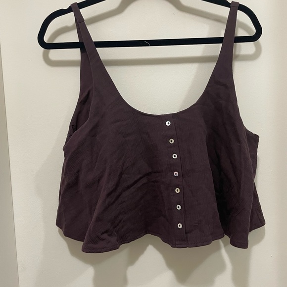 ZARA Chocolate Brown Flounce Crop Top size Large BNWT - Picture 3 of 6